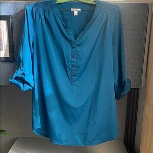 Teal blue blouse